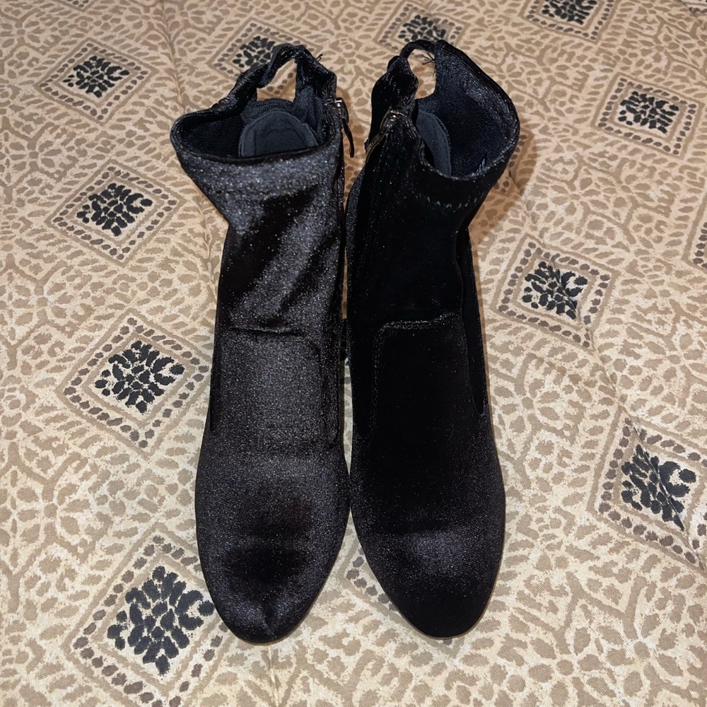 Black Velvet Booties - Picture 5 of 11